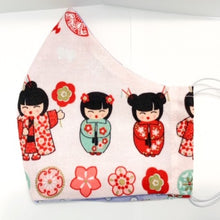 Load image into Gallery viewer, Japanese Dolls on Pink Mask