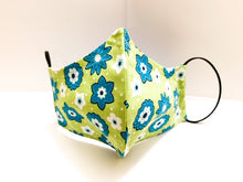 Load image into Gallery viewer, Flowers Design - Different shapes of Flowers on Lime Green Mask