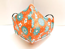 Load image into Gallery viewer, Flowers Design - Different shapes of Flowers on Salmon colored Mask