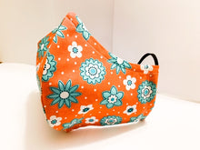 Load image into Gallery viewer, Flowers Design - Different shapes of Flowers on Salmon colored Mask