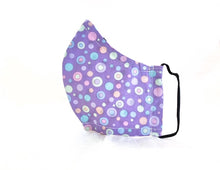 Load image into Gallery viewer, Geometric Circle Shapes - Multicolor Circles on Purple Mask