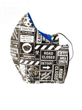 Load image into Gallery viewer, Construction Signs - Black and White face mask