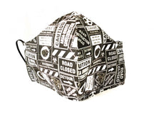 Load image into Gallery viewer, Construction Signs - Black and White face mask