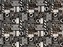 Load image into Gallery viewer, Construction Signs - Black and White face mask